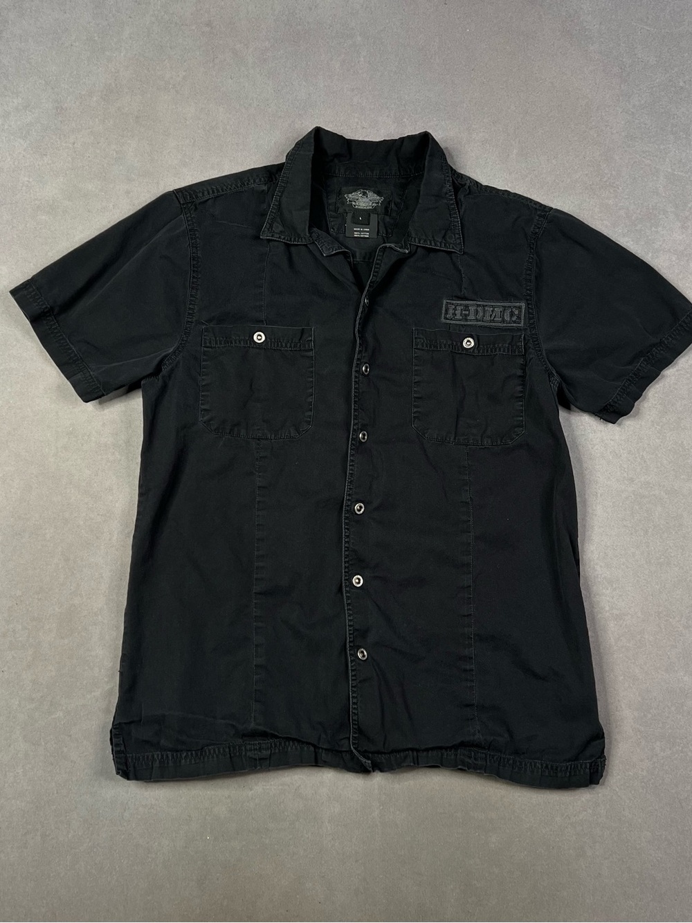 Harley-Davidson Black Short Sleeve Button-Down Work Shirt